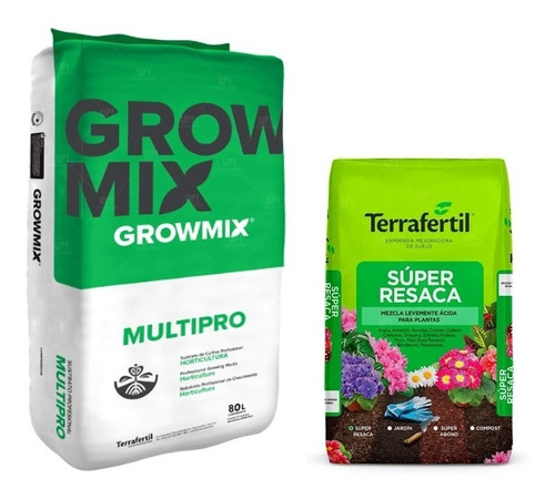 Sustrato Growmix Multipro 80lt Resaca 5lt Terrafertil Grow