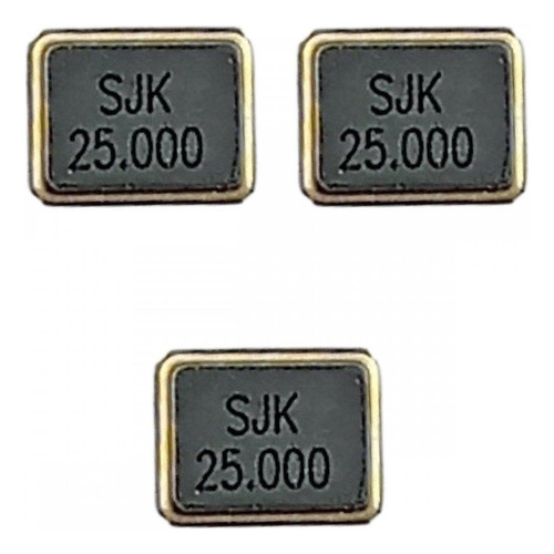 Kit 3 Cristal Oscilador Sjk 25.000 25mhz 9pf 3.2x2.5mm