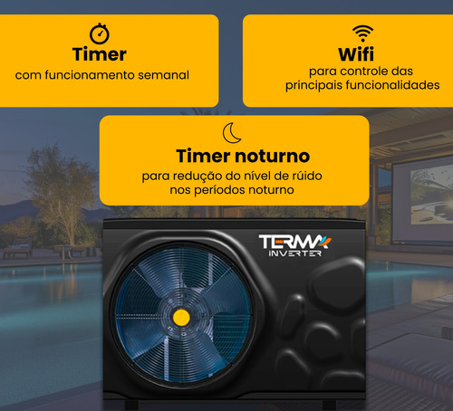Bomba De Calor P/ Piscina Nautilus Terma Inverter 3 Com Wifi