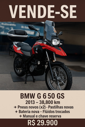 Bmw G 650 Gs 2013 Completa, Revisada E Pronta Para Rodar!