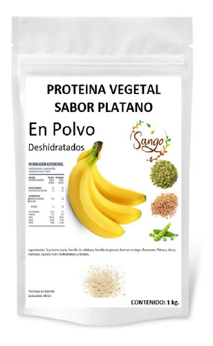 Imagen 1 de 1 de 1 Kg Proteina Vegetal Polvo Vegana, 22gr Proteina, Sabores