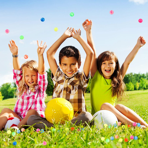 100 Bolas De Goma Rebote Mini Inflables Para Fiestas Y Regal