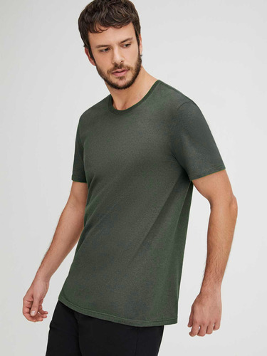 Camiseta Masculina Antibacteriana Básica Manga Corta - 140m