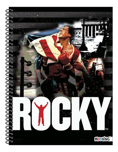 Cuaderno Mooving Rocky Balboa Universitario Semi Rigido 80h Color Modelo 1 rayado