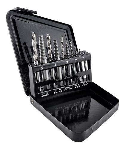 Juego Extractores De Tornillos Y Brocas Para Zurdo 10 Piezas