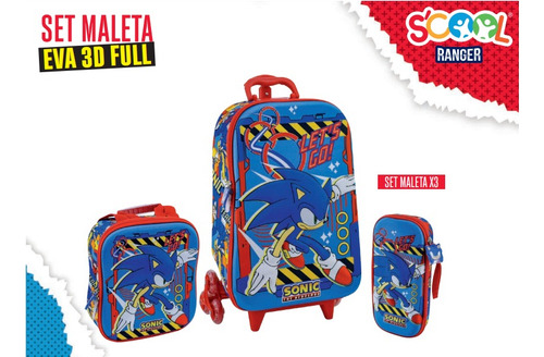Scool Ranger Set Maleta Eva 3d Full Sonic