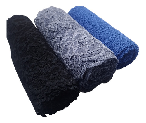Combo Puntilla Elastizada X 9 Mts Blanco Negro Rojo