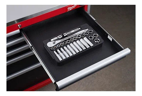 Juego De Dados Metricos 28pzs Mm 1/2 Milwaukee 48-22-9510 Color Rojo