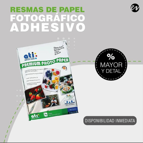 Imagen 2 de 2 de Papel Fotográfico Autoadhesivo Colormake 50h A4 Calcomanías