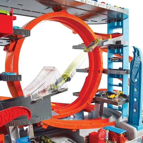 Hot Wheels - Pista de carros de brinquedo com garagem definitiva e dragão,  4 níveis, inclui 2 veículos ㅤ, HOT WHEELS SETS