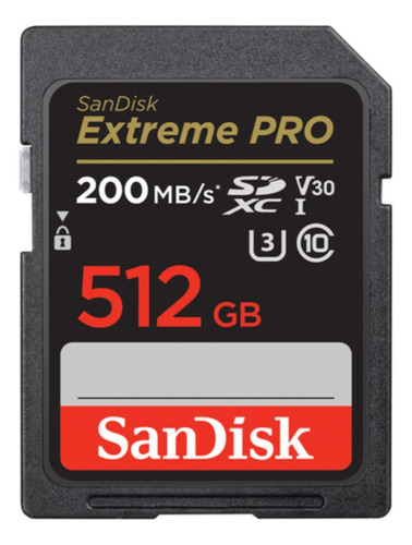 Memoria Sandisk 512gb Extreme Pro Uhs-i Sdxc 200mb/s C10 V30