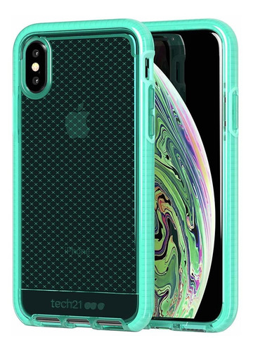 Para iPhone XS Diseño Cuadro Cubierta Trasera Neon Agua