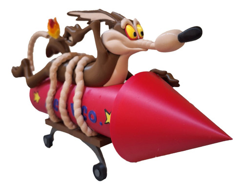 Boneco Wile E Coyote Action Figure Looney Tunes 37cm Comprim