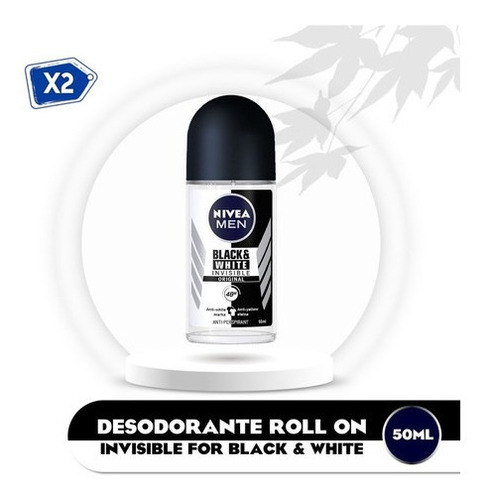 Desodorante Roll-on Nivea Men Invisible For Black&white 50ml