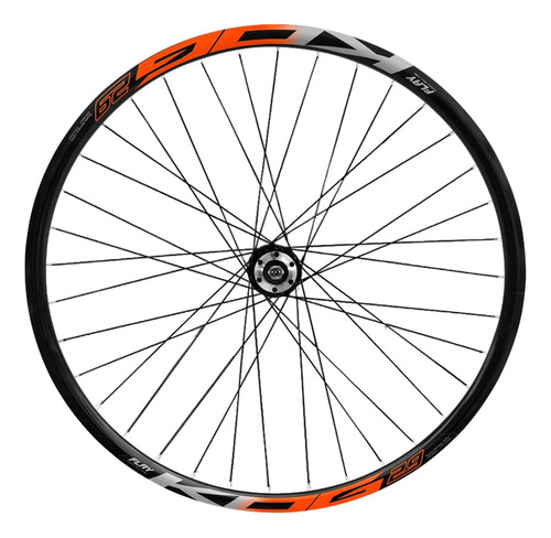 Roda Dianteira Mtb Aro 29 Kog Freios A Disco Raios Zincados Cor Preto/laranja