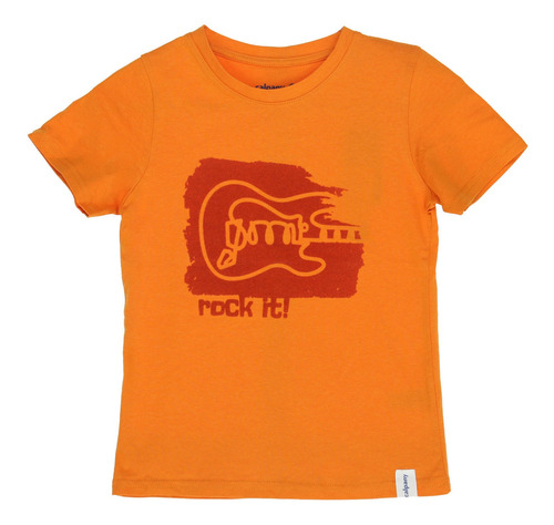 Polera M/c Niño Guitar Naranjo Calpany