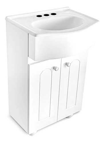 Imagen 2 de 10 de Set Artefactos Baño Juego Vanitory 50 Cm Peinador Griferia