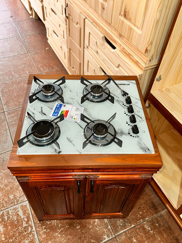 Mueble Para Anafe Chamalux De 4 Hornallas Marrón (Usado)