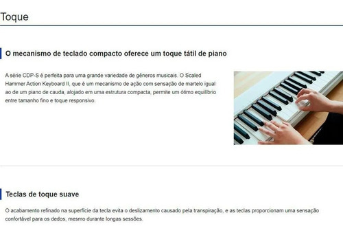 Imagem 6 de 7 de Piano Digital Casio Cdp-s110 C2 - 88 Teclas C/ Pedal E Fonte