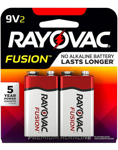 Rayovac Fusion 9v Batteries  Premium Alkaline 9v Battery  2 