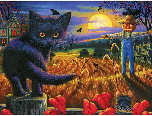 Rompecabezas Theme Halloween Cat, 1000 Piezes