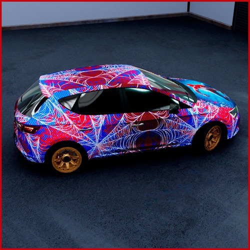 5 Metros Vinil Wrap Forrado Automotriz Spiderman Body Kit