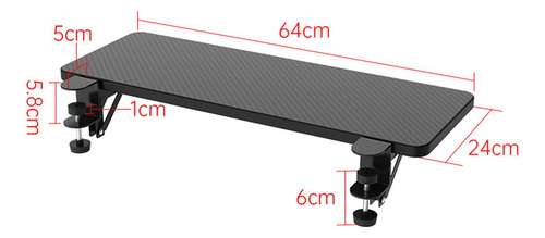 Extensor De Escritorio Ergonómico Soporte De Negro 64cm