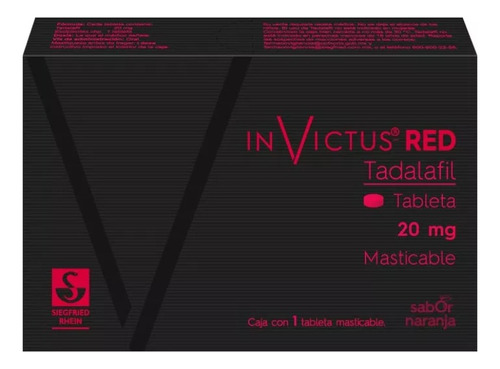 Invictus Red Tadalafil 20 Mg Caja Con 1 Tableta Masticable