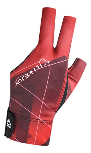 4 Guante De Billar De 3 Dedos, Guante Deportivo Negro Rojo