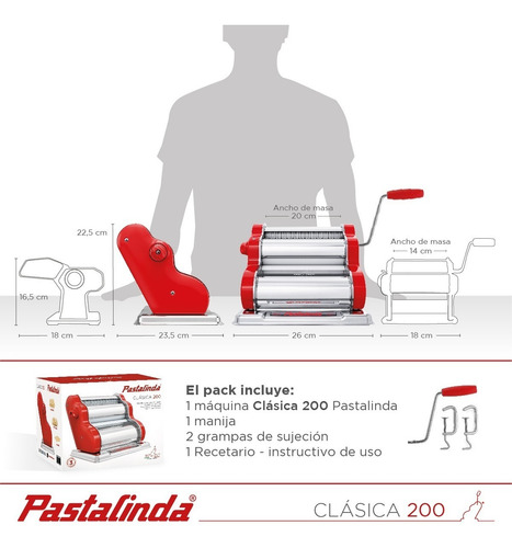 Imagen 9 de 10 de Pastalinda Máquina Clásica 200 Roja