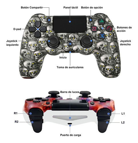 2 Mandos Inalámbricos Compatibles Con Consola De Juegos Y Pc Color Rojo