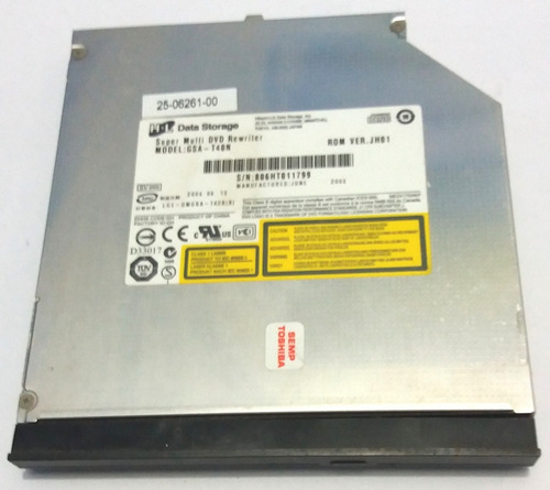 Gravador Dvd Notebook Toshiba 1462 B26