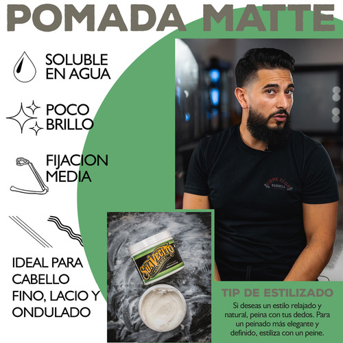 Suavecito Original Pomade Matte Crema Para Peinar 113gr