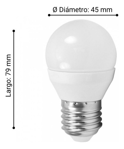Ampolleta Led acrilico luz Blanco cálido 4W E27 G45 LED Cod.10762