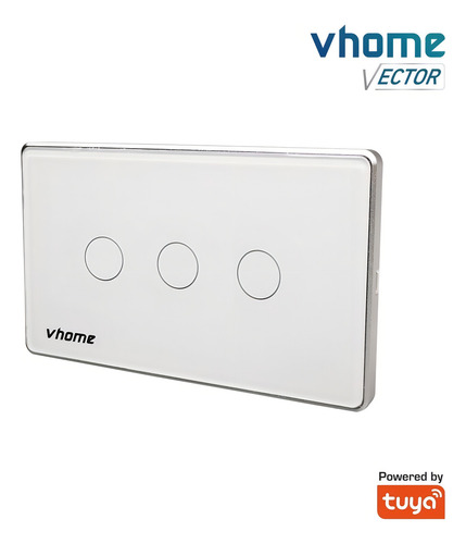 Comutador Wi-Fi Vhome Vector de 3 canais Alexa Google Vshop Rf