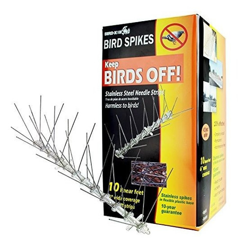 Pájaro Bird-x Spikes Kit De Acero Inoxidable, Cubiertas De 1