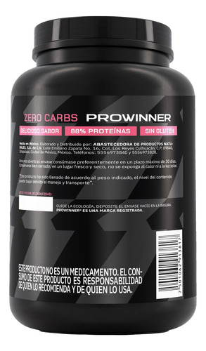 Proteína Sin Carbohidratos Zero Carbs Polvo 1 Kg Prowinner