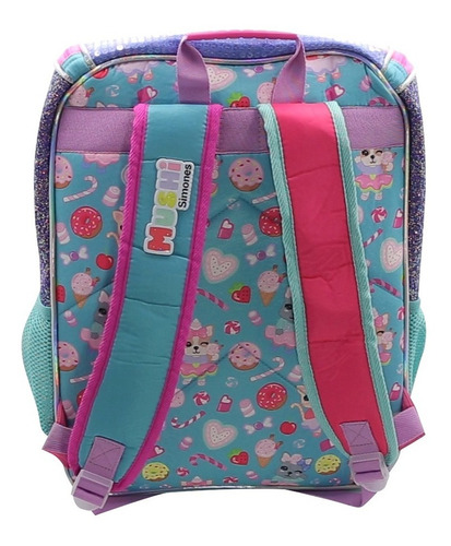 Mochila escolar Mushi Simones de 16 polegadas, cor azul claro