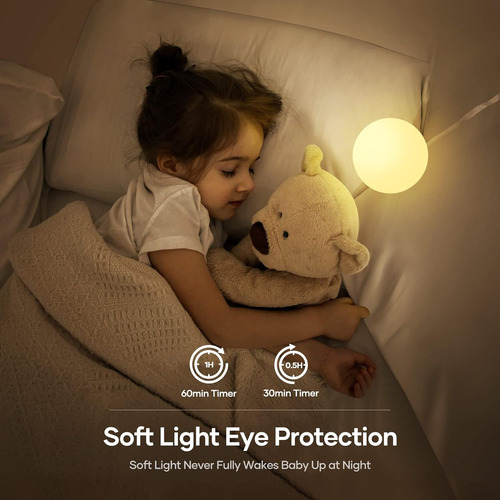 Luz Nocturna Para Niños, Lámpara Lateral Recargable Por Usb