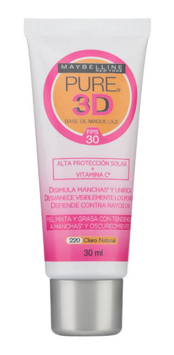 Base Fluida Maybelline Pure Make Up 3d 30ml