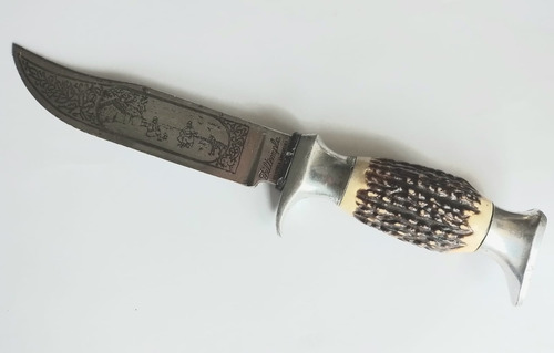 Cuchillo Antiguo Filtemple Grabado Acero Sueco