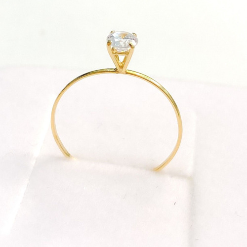 Imagem 2 de 8 de Anel Solitário Ouro 18k Pedra 4mm Branca Linha Economic Full