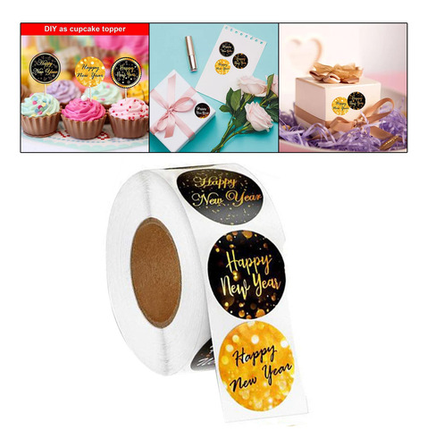 1000pcs Happy New Year Stickers Happy Estilo B Y Estilo C
