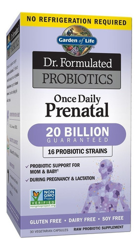 Garden Of Life Dr Formulated Probiótico Prenatal 30 Caps Sabor Sin sabor