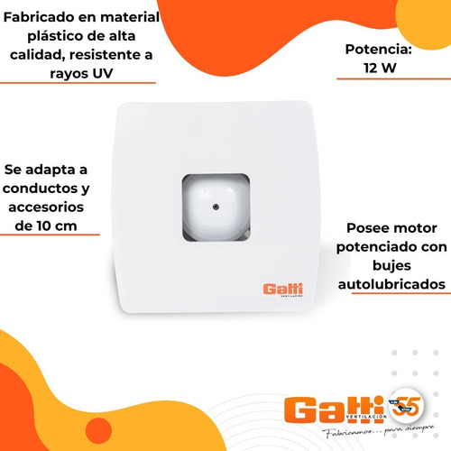 Imagen 5 de 9 de Extractor De Baño 4 (10 Cm) Potenciado C/ Persiana Incluida