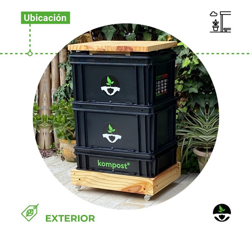 Compostera Urbana Balcón Lombrices Compost 40 L + Envío
