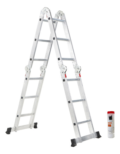 Escalera De Aluminio 4x3 + Precintos De Regalo Gardenlife