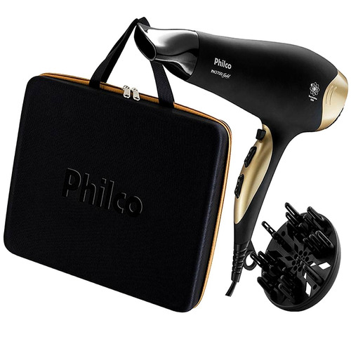 Secador De Cabelo Philco Ph3700 Tourmaline Íon 2100w Golden