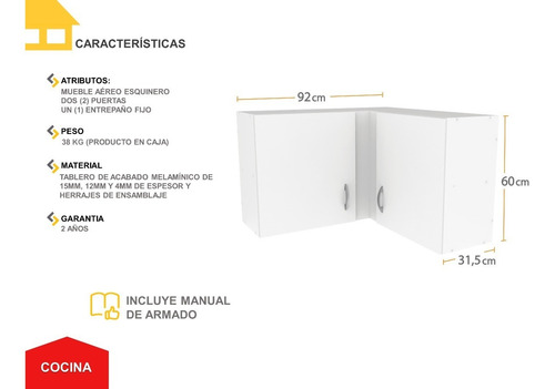 Imagen 4 de 7 de Módulo Aéreo Esquinero Casalista® Cocina