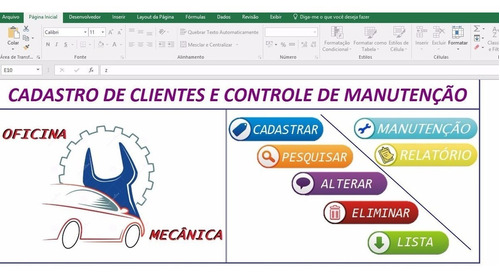 Planilha Para Oficinas Mecânicas Com Logotipo. S/ Frete